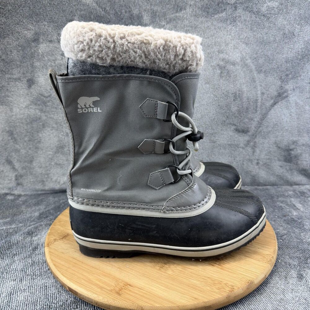 Sorel After Hours Boots Unisex Kids Size 6 Gray Waterproof Snow NY1962-053